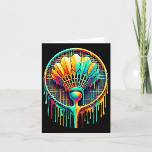 Dripping Paint Badminton Player Shuttle Racket Kaart