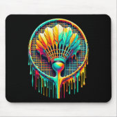 Dripping Paint Badminton Player Shuttle Racket  Muismat (Voorkant)