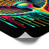 Dripping Paint Badminton Player Shuttle Racket Poster (Hoek)