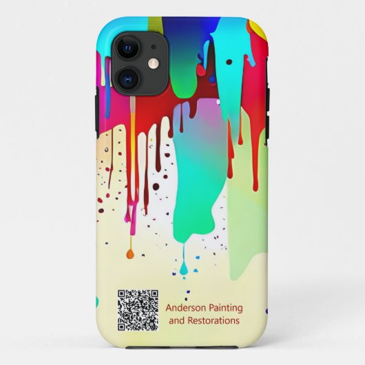 Dripping Paint Business of persoonlijke QR-code Case-Mate iPhone Case (Achterkant)