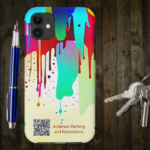 Dripping Paint Business of persoonlijke QR-code Case-Mate iPhone Case