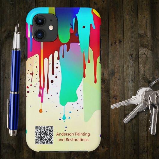 Dripping Paint Business of persoonlijke QR-code Case-Mate iPhone Case