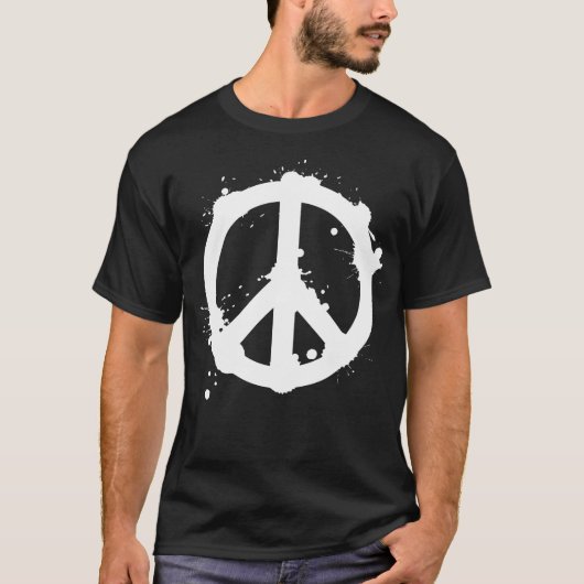 DRIPPING PEACE MARK -white- T-shirt (Voorkant)