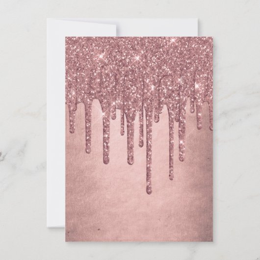 Dripping Peach Glitter | Terra Cotta Afstuderen Kaart (Achterkant)