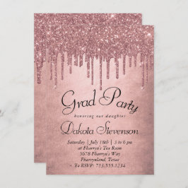 Dripping Peach Glitter | Terra Cotta Afstuderen Kaart