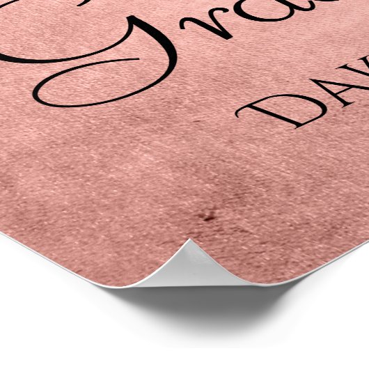 Dripping Peach Glitter | Terra Cotta Afstuderen Poster (Hoek)