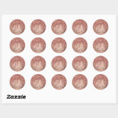 Dripping Peach Glitter | Terra Cotta Bedankt Ronde Sticker (Vel)