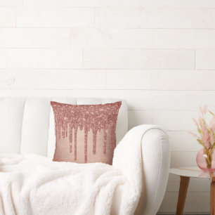 Dripping Peach Glitter   Terra Cotta Coral Sinaasa Kussen