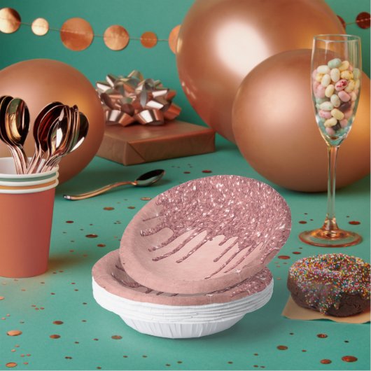 Dripping Peach Glitter | Terra Cotta Coral Sinaasa Papieren Kommen (Multi)