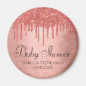 Dripping Peach Glitter | Terra Cotta Koraaldouche Magneet (Voorkant)