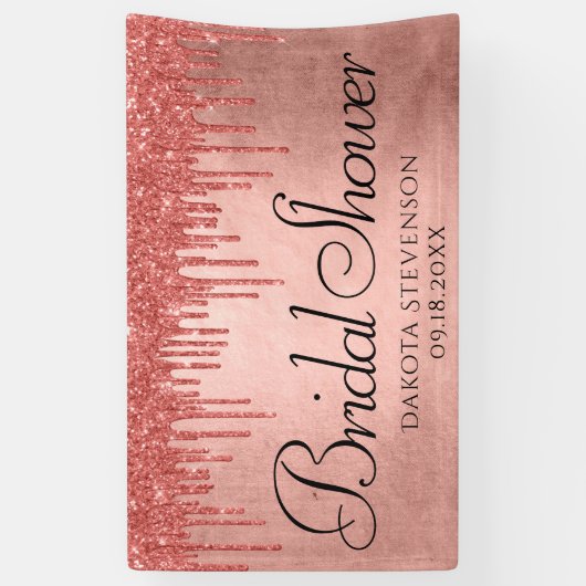 Dripping Peach Glitter | Terra Cotta Koraaldouche Spandoek (Verticaal)