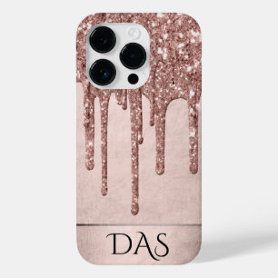 Dripping Peach Glitter   Terra Cotta pour Monogram Case-Mate iPhone 14 Pro Hoesje