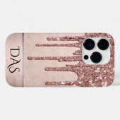 Dripping Peach Glitter | Terra Cotta pour Monogram Case-Mate iPhone Case (Achterkant (horizontaal))