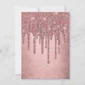 Dripping Peach Glitter | Terra Cotta Quinceanera Kaart (Achterkant)