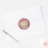 Dripping Peach Glitter | Terra Cotta Quinceanera Ronde Sticker (Envelop)