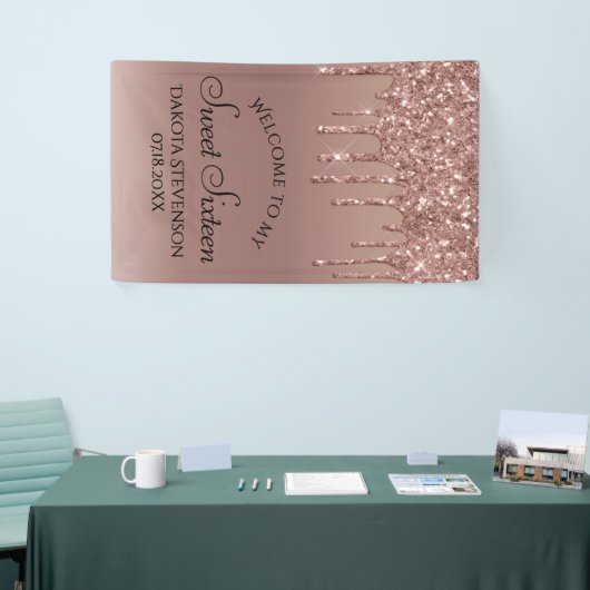 Dripping Peach Glitter | Terra Cotta Sweet Sixteen Spandoek (Beurs)