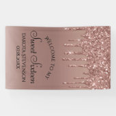 Dripping Peach Glitter | Terra Cotta Sweet Sixteen Spandoek (Horizontaal)