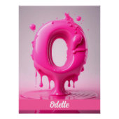 Dripping Pink Letter O - Customizable Name Poster (Voorkant)