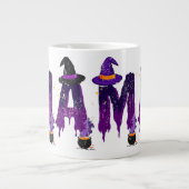 Dripping Purple and Black Mama Witch Hat and Pots Grote Koffiekop (Voorkant)
