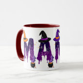 Dripping Purple and Black Mama Witch Hat and Pots Mok (Voorkant links)