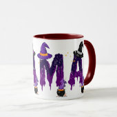 Dripping Purple and Black Mama Witch Hat and Pots Mok (Voorkant rechts)
