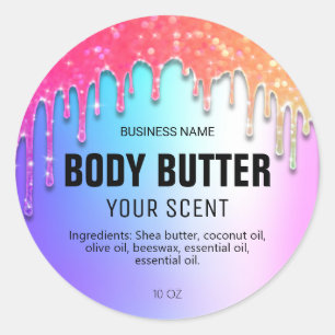 Dripping Rainbow Body Butter Labels