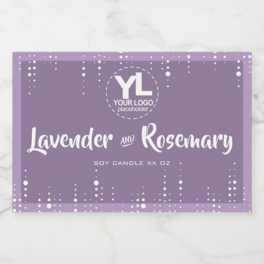 Dripping Regen Glitter Paarse Soja Kaars Verpakkin Voedselcontainer Etiket (Enkel label)