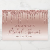 Dripping Roos Gold Mini Mousserende Wijnlabel Sparkling Wijnetiket (Enkel label)