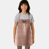 Dripping Roos Gouden Glitter Glam Gepersonaliseerd Schort (Insitu)