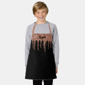 Dripping Roos Gouden Glitter Glam Gepersonaliseerd Schort (Gedragen)