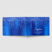 Dripping Royal Blue Glitter Glam 40e verjaardag Gastenboek (Volledig)