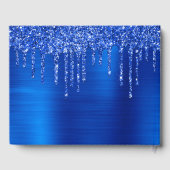 Dripping Royal Blue Glitter Glam 40e verjaardag Gastenboek (Achterkant)