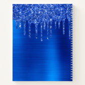 Dripping Royal Blue Glitter Glam 40e verjaardag Notitieboek (Achterkant)