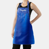 Dripping Royal Blue Glitter Glam gepersonaliseerd Schort (Insitu)