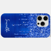 Dripping Royal Blue Glitter Glam Naam Case-Mate iPhone Case (Achterkant (horizontaal))