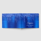 Dripping Royal Blue Glitter Glam Sweet Sixteen Gastenboek (Volledig)