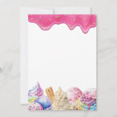Dripping Roze Schreeuw VIER Ijsje Verjaardagsfeest Kaart (Achterkant)