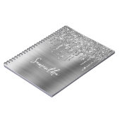 Dripping Silver Glitter Glam Naam Notitieboek (Linkerzijde)
