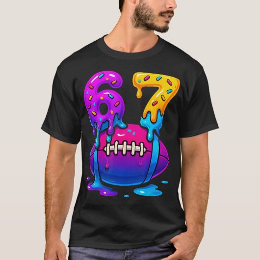 Dripping Six Seven 67 Meme Voetbal Ijs T-shirt (Voorkant)