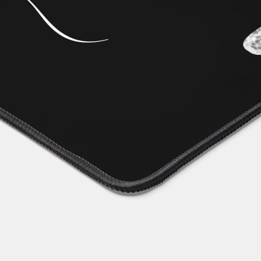 Dripping sparkles zilvergrijs en zwart Monogram Bureaumat (Hoek)