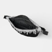 Dripping sparkles zilvergrijs en zwart Monogram Heuptasje (Open)
