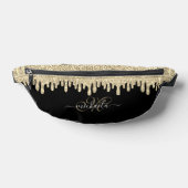 Dripping sprankelend goud en zwart elegant Monogra Heuptasje (Liggend)