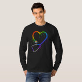 Dripping Stethoscope Heart Nurse Doctor Rainbow LG T-shirt (Voorkant volledig)