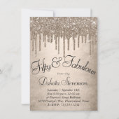 Dripping Taupe Glitter | Champagne 50 en Fabulous Kaart (Voorkant)