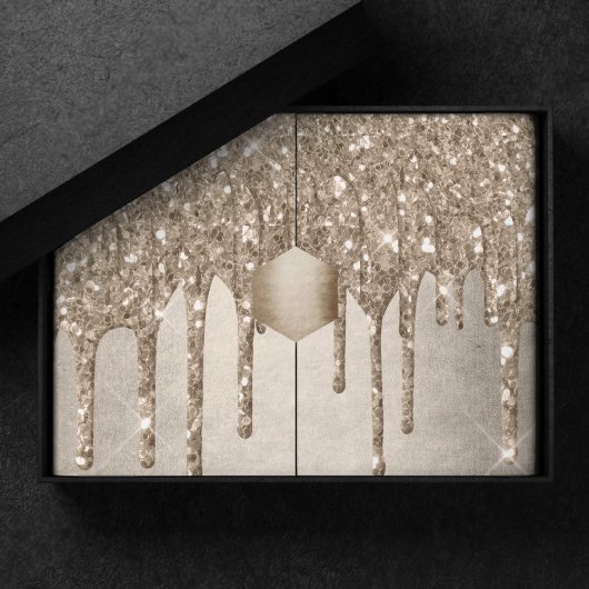 Dripping Taupe Glitter | Champagne Gold motregen Tissuepapier