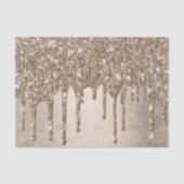 Dripping Taupe Glitter | Champagne Gold motregen Tissuepapier (Voorkant)