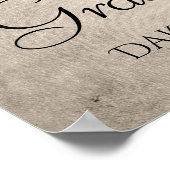 Dripping Taupe Glitter | Champagne Goud Afstuderen Poster (Hoek)