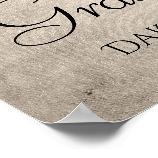 Dripping Taupe Glitter | Champagne Goud Afstuderen Poster (Hoek)