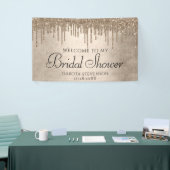 Dripping Taupe Glitter | Champagne gouden douche Spandoek (Beurs)