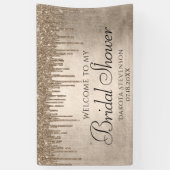 Dripping Taupe Glitter | Champagne gouden douche Spandoek (Verticaal)